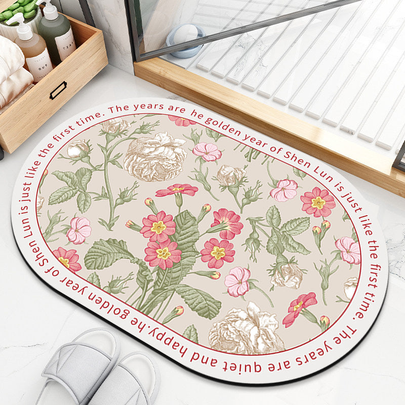 Decorative Floral Patterned Bath Mat