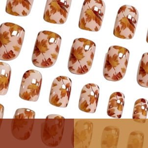 Autumn-Inspired Leaf Print Nail Art Kalsten