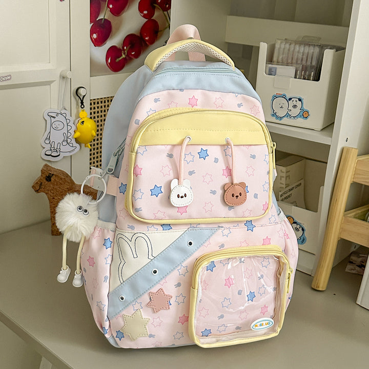 Playful Embroidered Star-Themed Backpack Kalsten