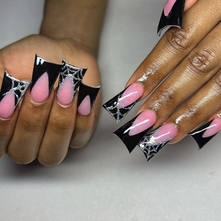 Gothic-Inspired 3D Acrylic Nail Art Extensions Kalsten