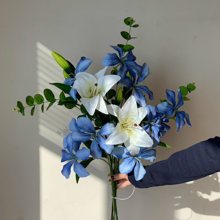Lifelike Floral Arrangement with Eucalyptus