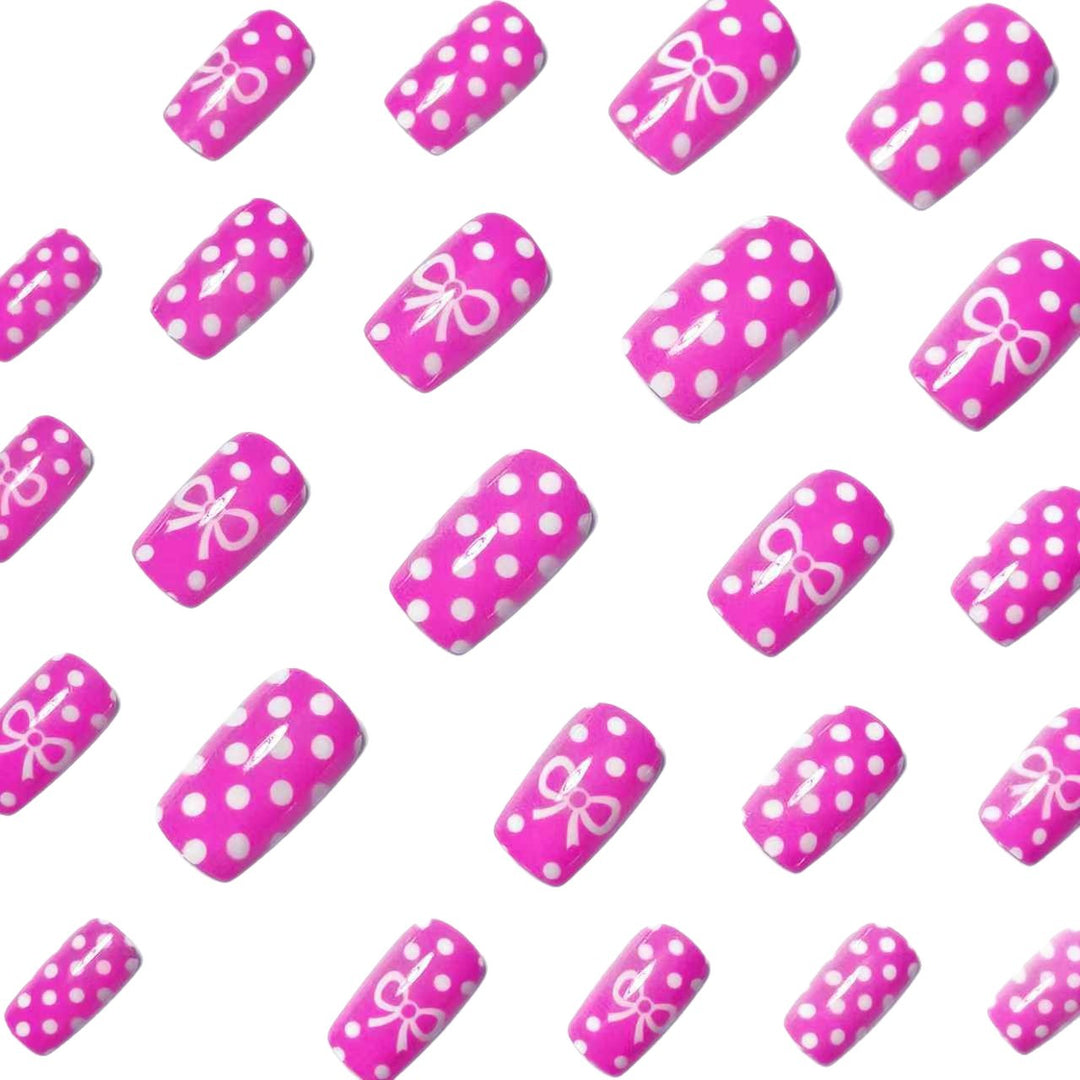 Stylish Polka Dot and Bow Nail Art Kalsten