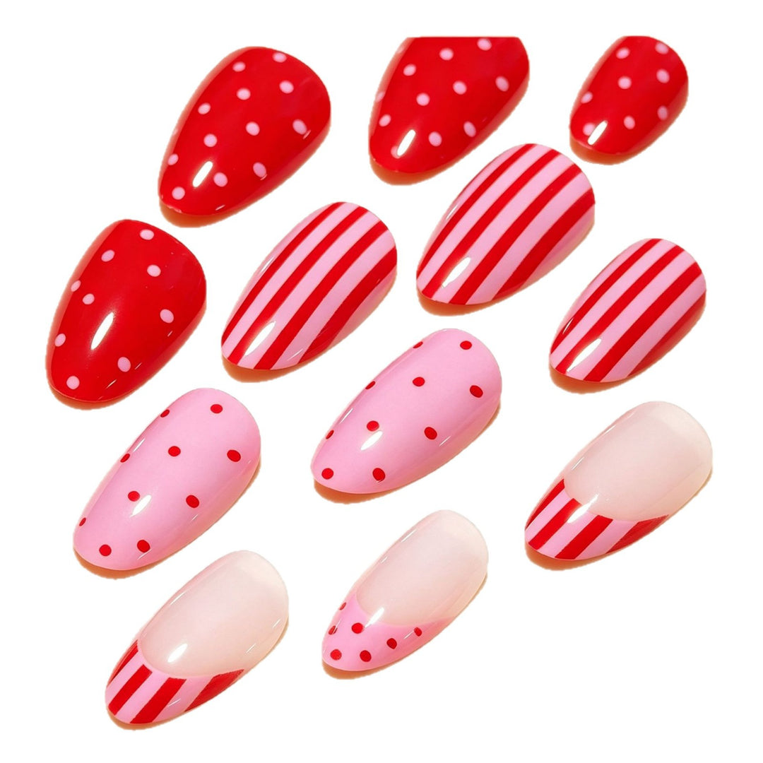 Artistic Nail Design with Heart and Stripes Kalsten