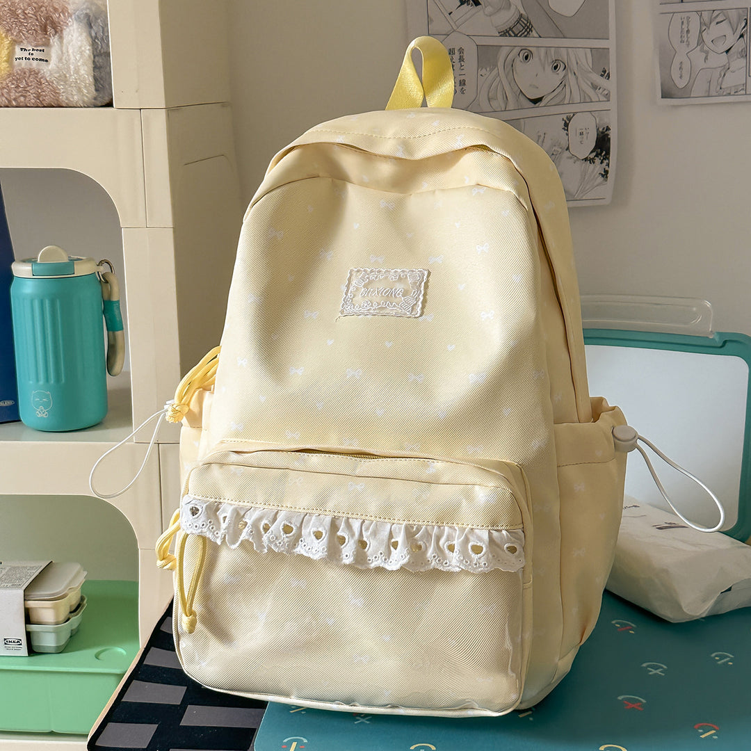 Playful Bow-Embellished School Backpack Kalsten
