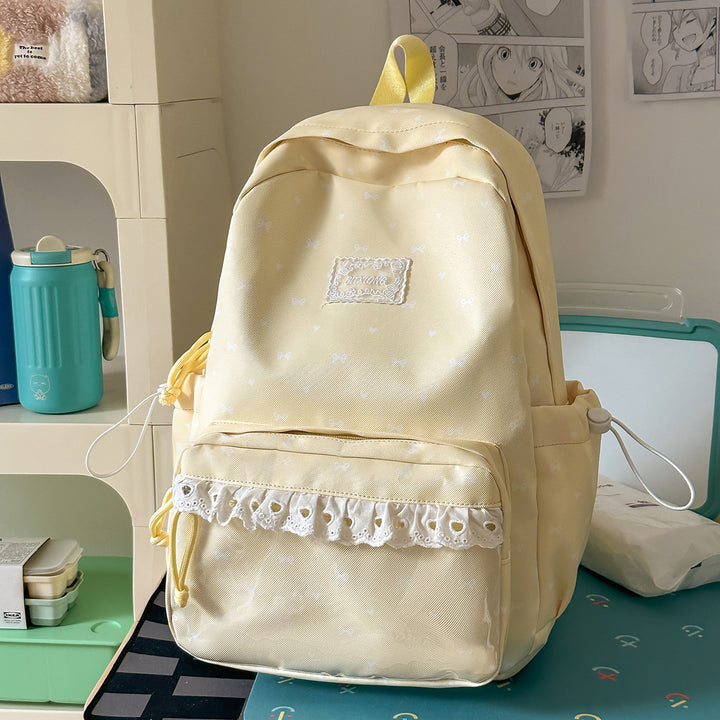 Playful Bow-Embellished School Backpack Kalsten