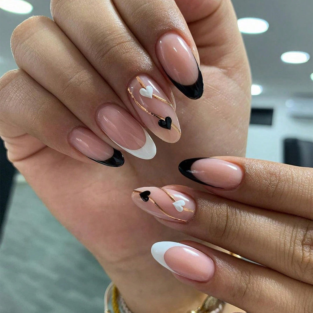 Artistic Heart-Accent Press-On Nail Set Kalsten