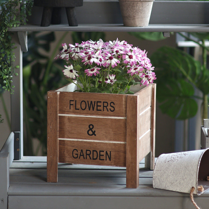 Decorative wooden box for plants Kalsten