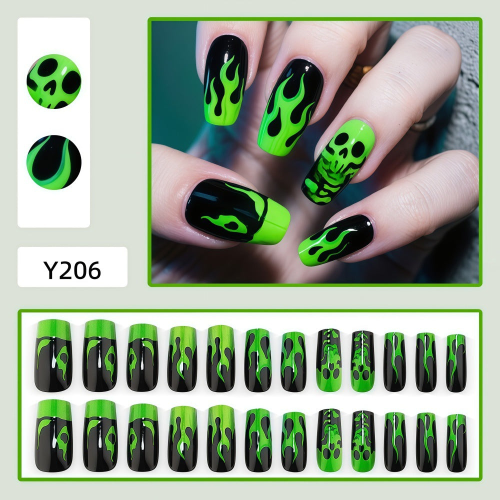 Artificial nails with spooky flame design Kalsten