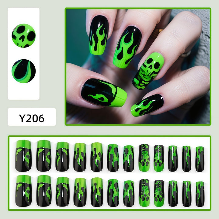 Artificial nails with spooky flame design Kalsten