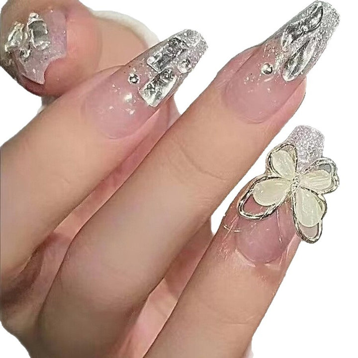 Artificial Nails Set with Elegant Butterfly Decoration Kalsten