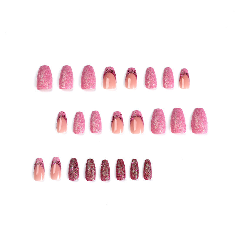 Artful Nail Extensions with Glittering Accents Kalsten
