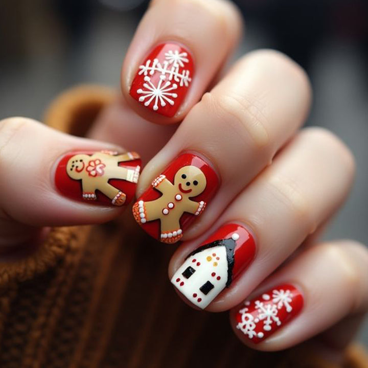 Festive Gingerbread Nail Art Kalsten