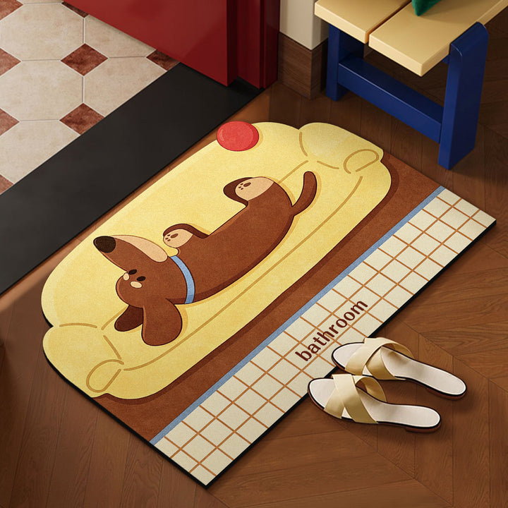 Cartoon Dog-Themed Entrance Mat