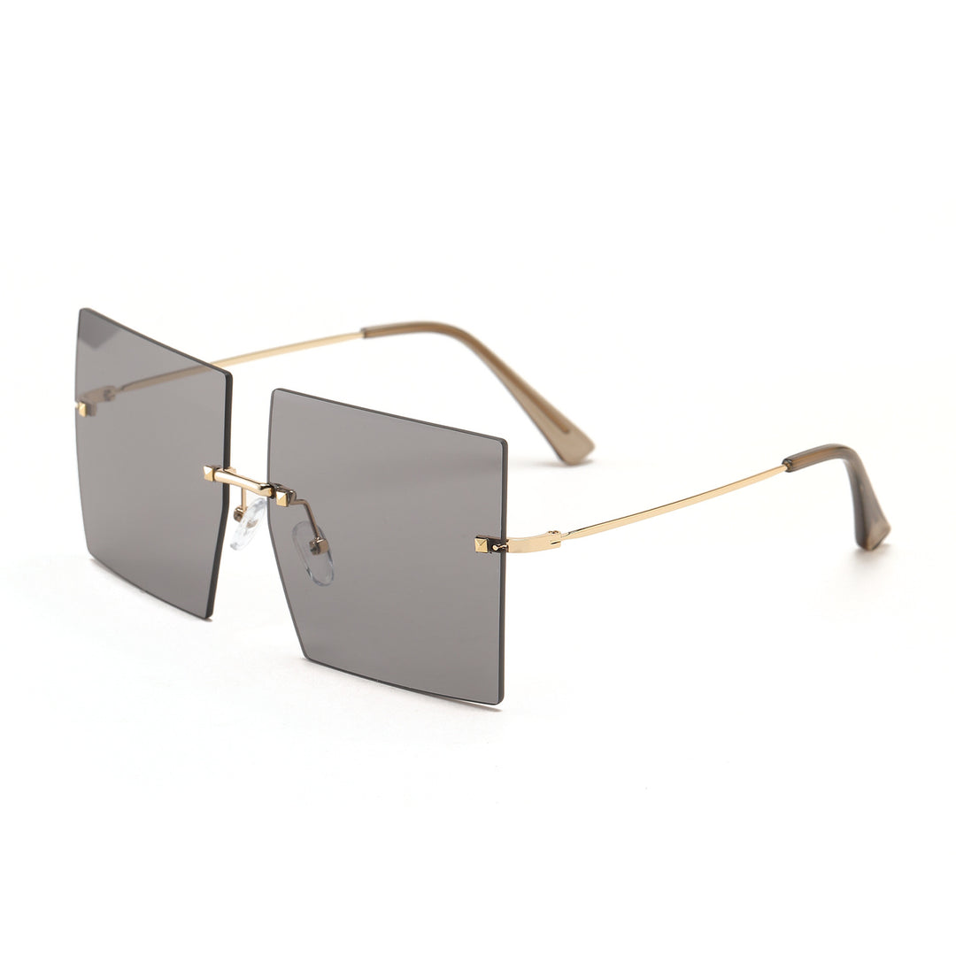 Women's fashion square sunglasses with wide lenses and delicate metal frame Kalsten
