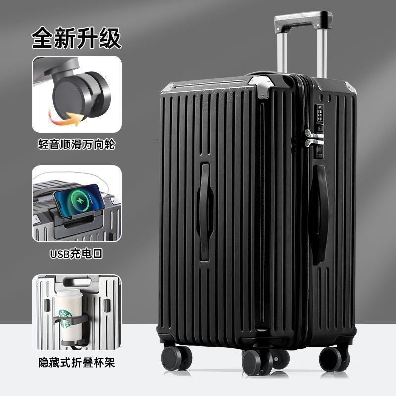 Hard-shell suitcase with ergonomic design and integrated USB port Kalsten