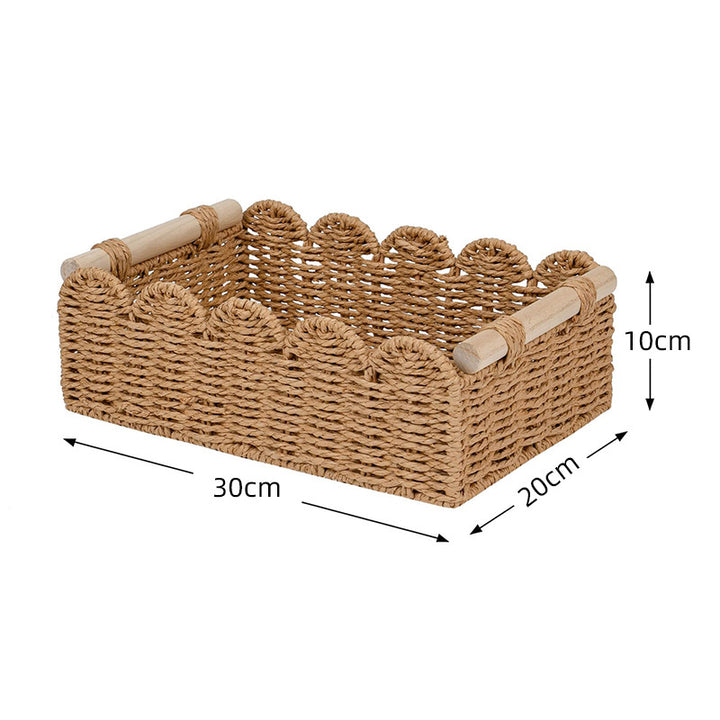 Decorative Woven Storage Basket with Scalloped Edge Kalsten 1790220477
