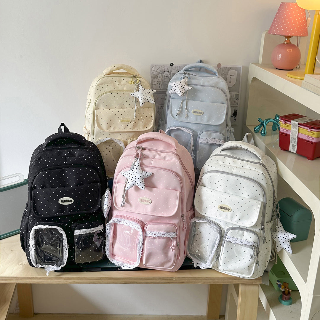 Cute Decorative Polka Dot School Backpack Kalsten
