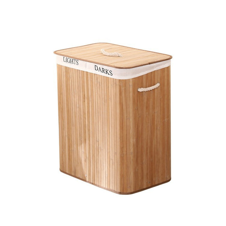 Elegant Laundry Basket Made of Bamboo with Practical Lid Kalsten