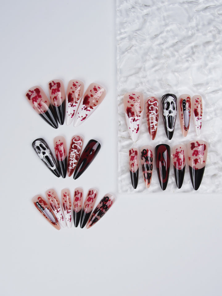 Halloween Fake Nail Set with Creepy Design Kalsten