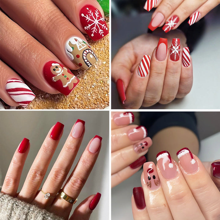 Festive Holiday Themed Press-On Nails Kalsten
