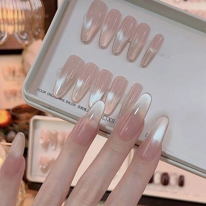 Glossy Ombre Square Press-On Nail Set