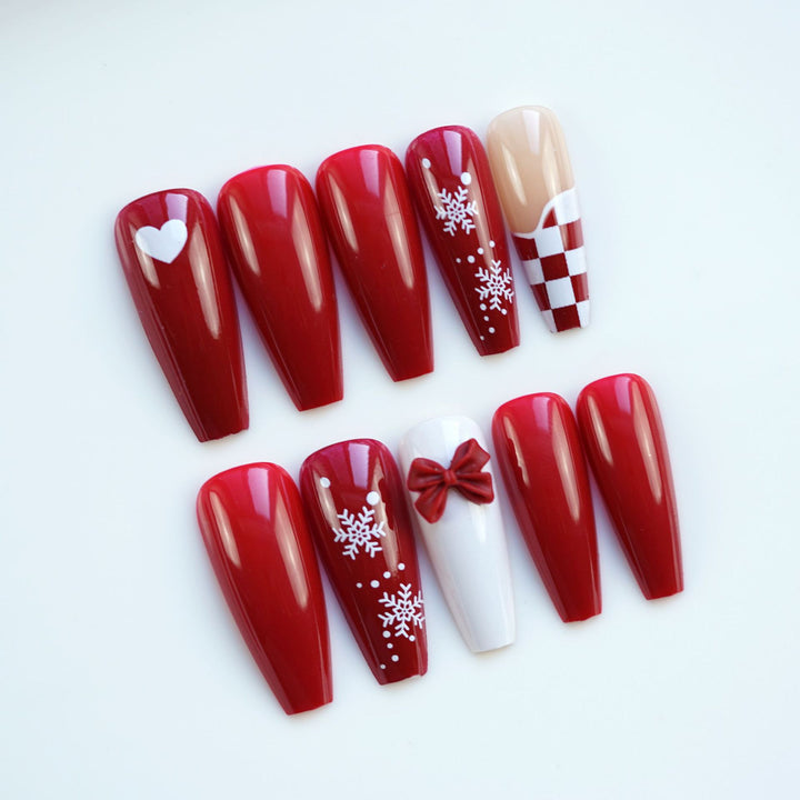 Festive Press-On Nail Art Set