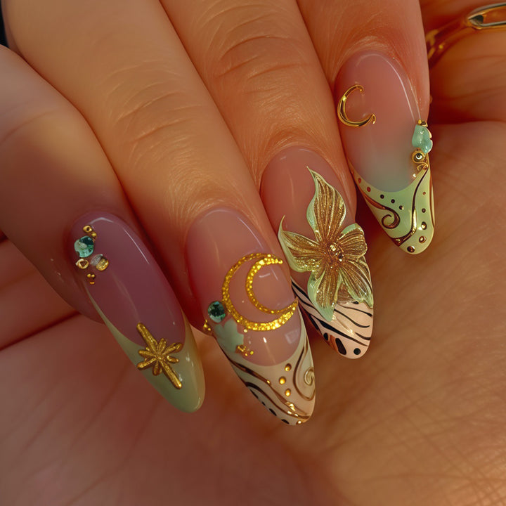 Artistic Stiletto Nail Art Design Kalsten