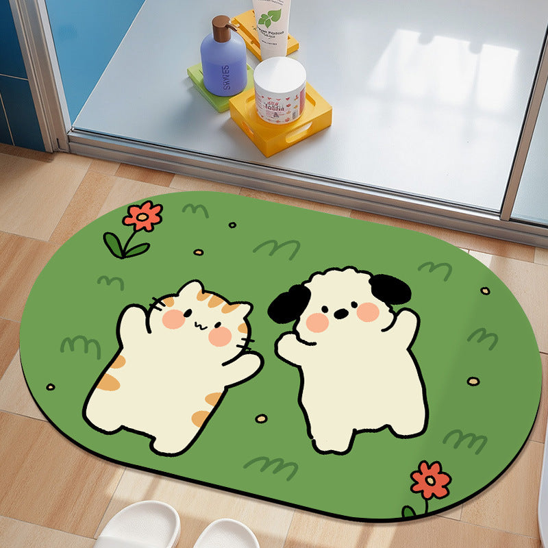 Cute Cartoon Dog Bath Mat Kalsten