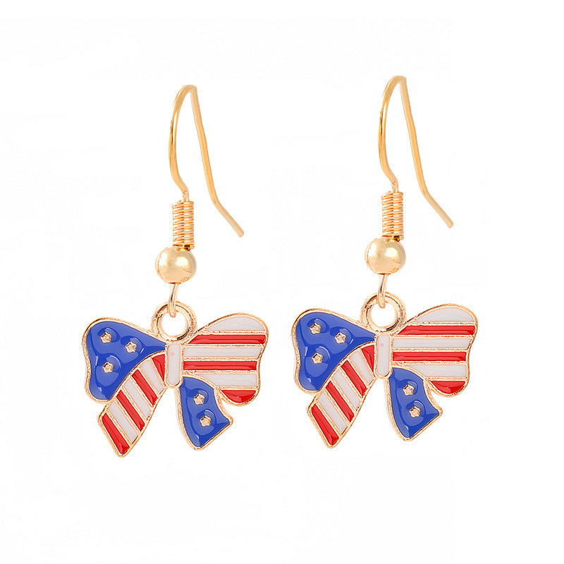 Women's nan patriotic horseshoe enamel dangle earrings with star-accented design and fishhook findings Kalsten