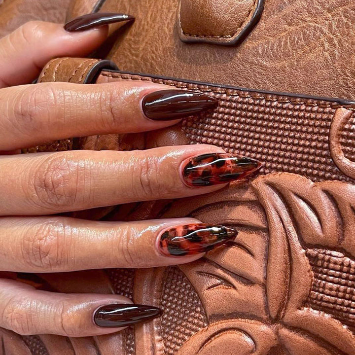 Elegant Stiletto Nails with Animal Design Kalsten
