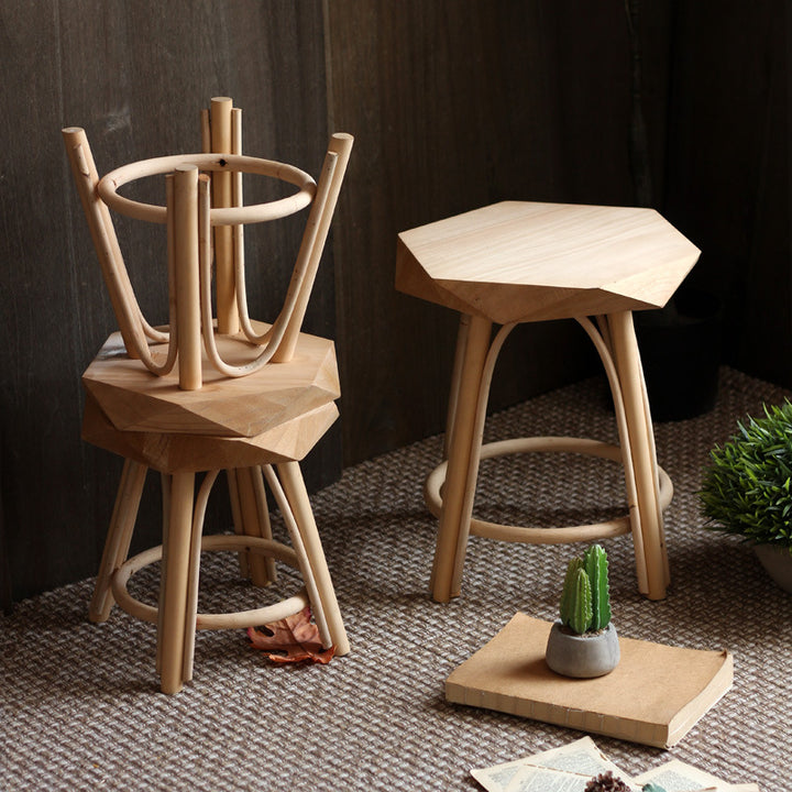 Modern stool made of solid wood Kalsten