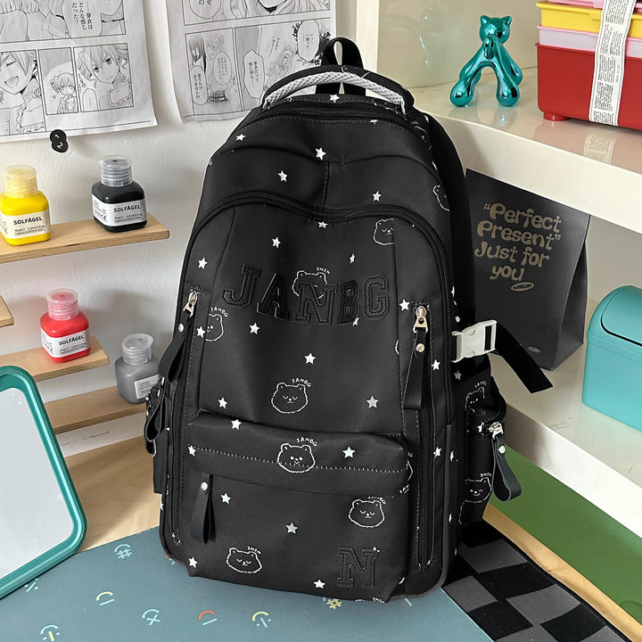 Casual Character-Embellished Backpack Kalsten