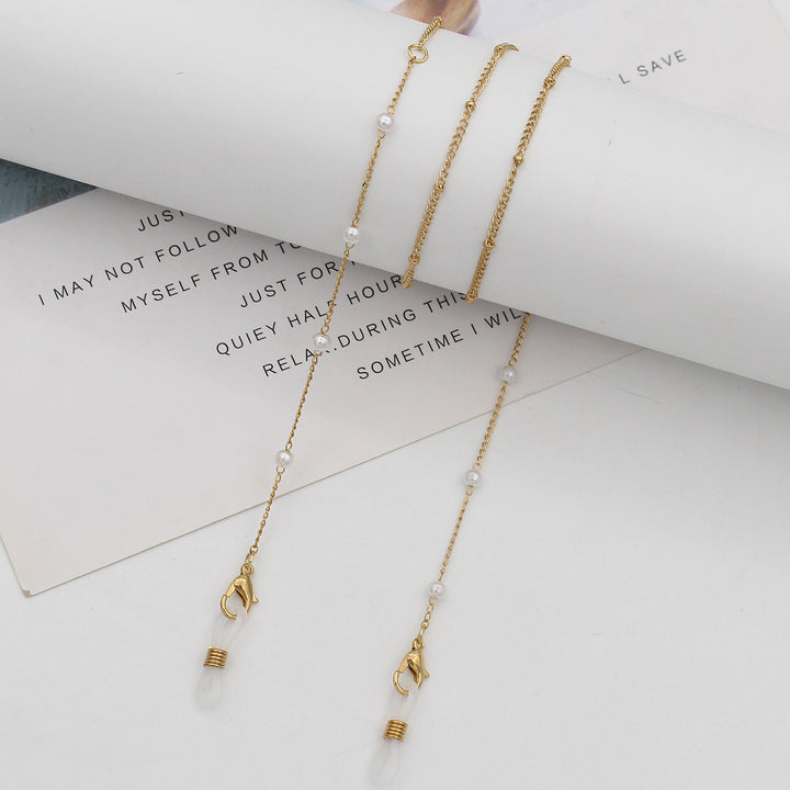 Elegant Pearl Chain Eyewear Holder Kalsten
