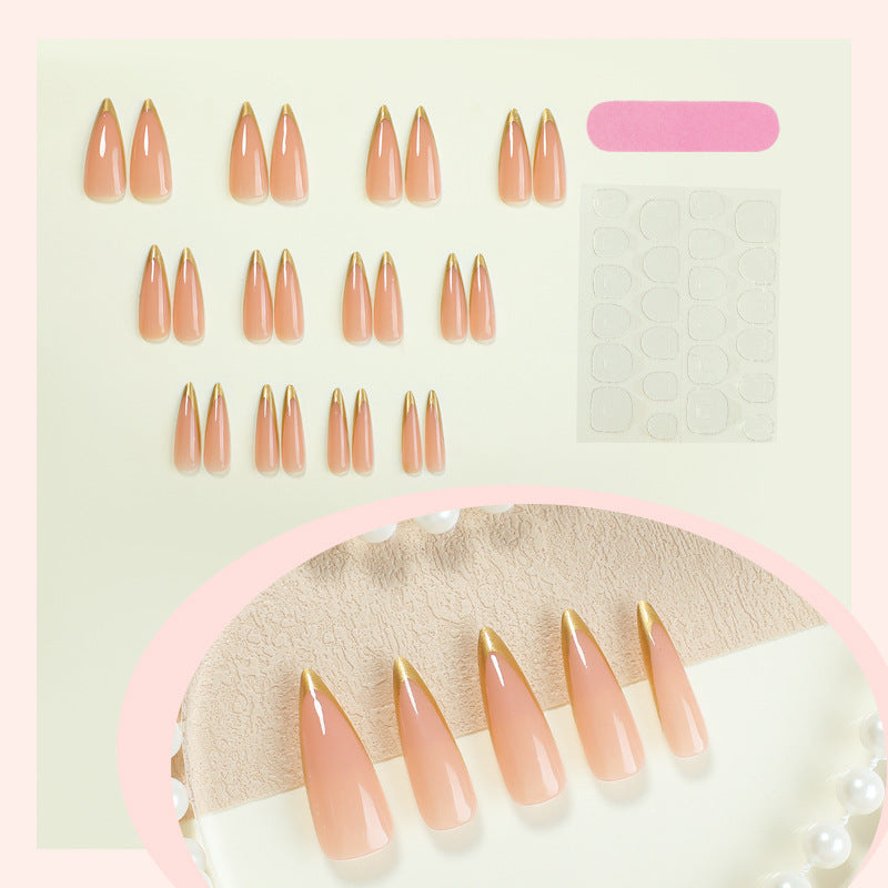 Elegant Long-Shape Press-On Glossy Nail Set Kalsten