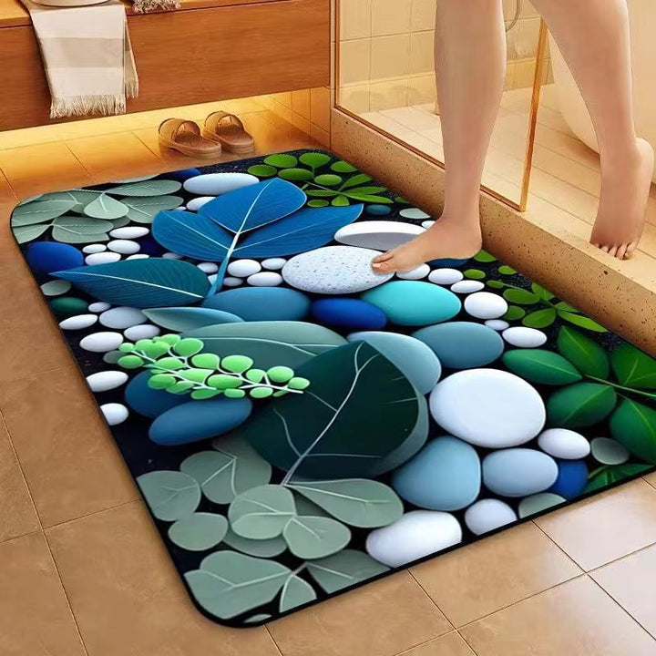 Decorative Stone Pattern Bath Mat Kalsten
