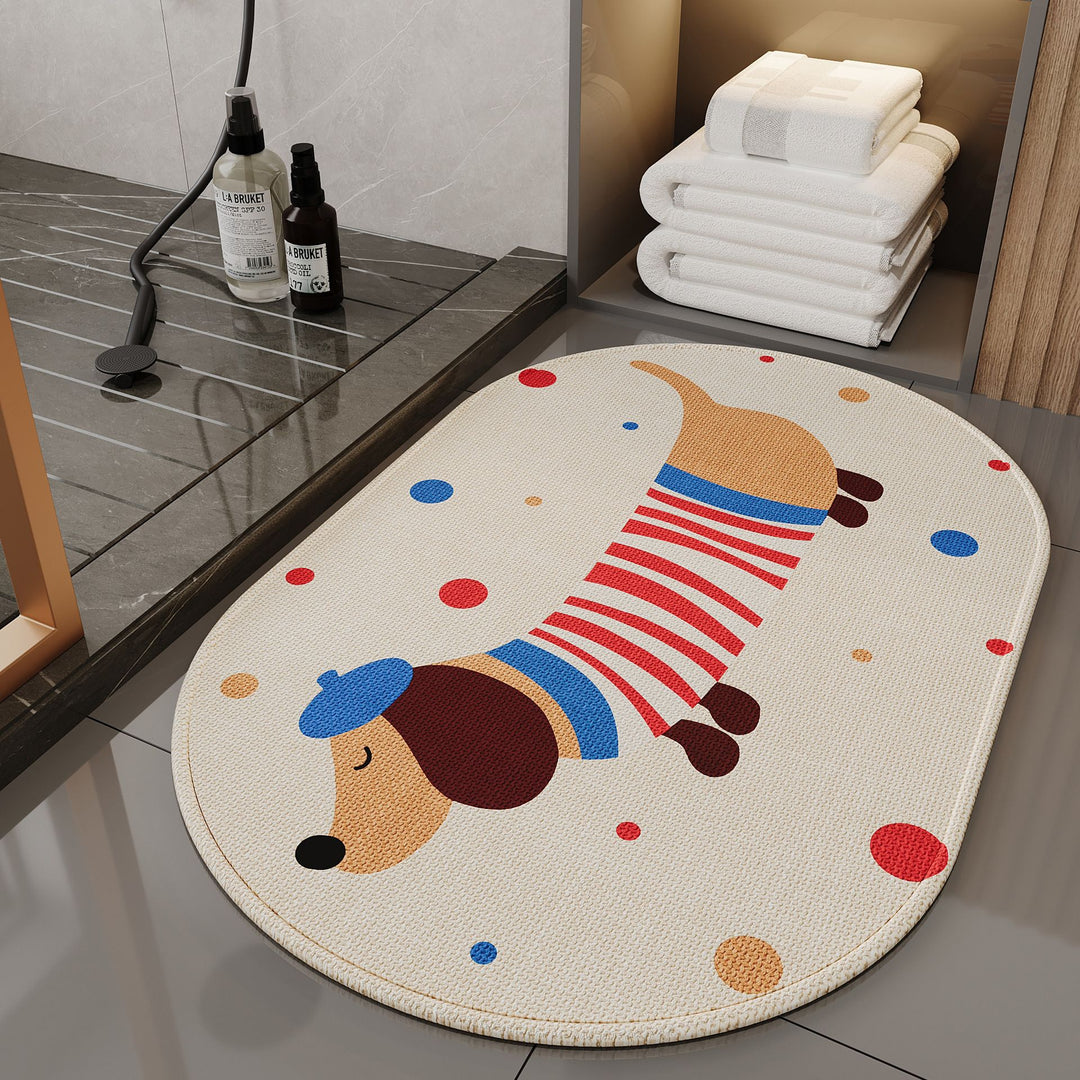 Adorable Dog-Themed Non-Slip Bath Mat