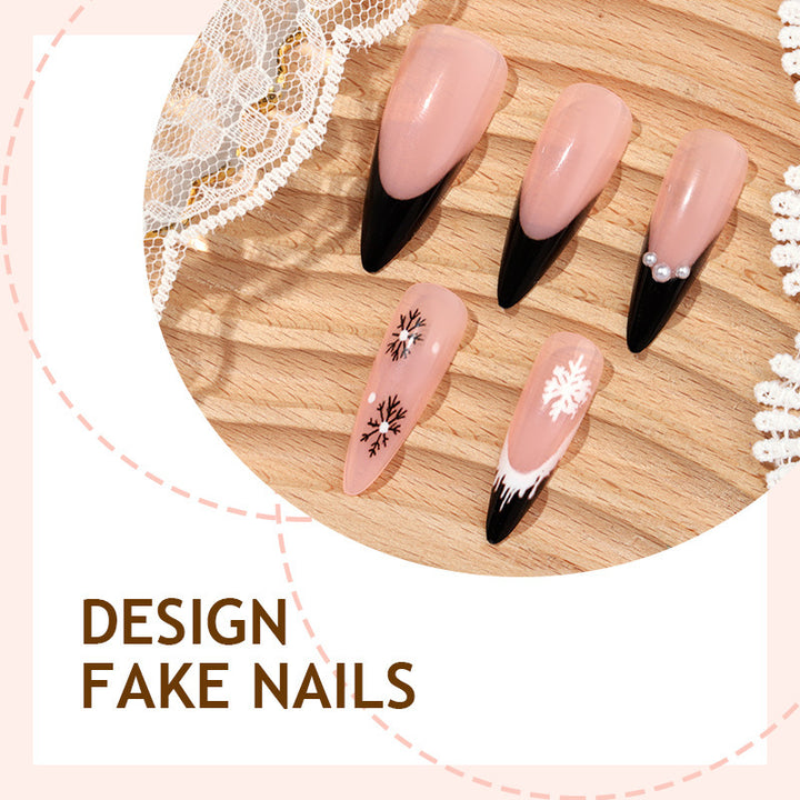 Artificial nail set with stylish winter design Kalsten