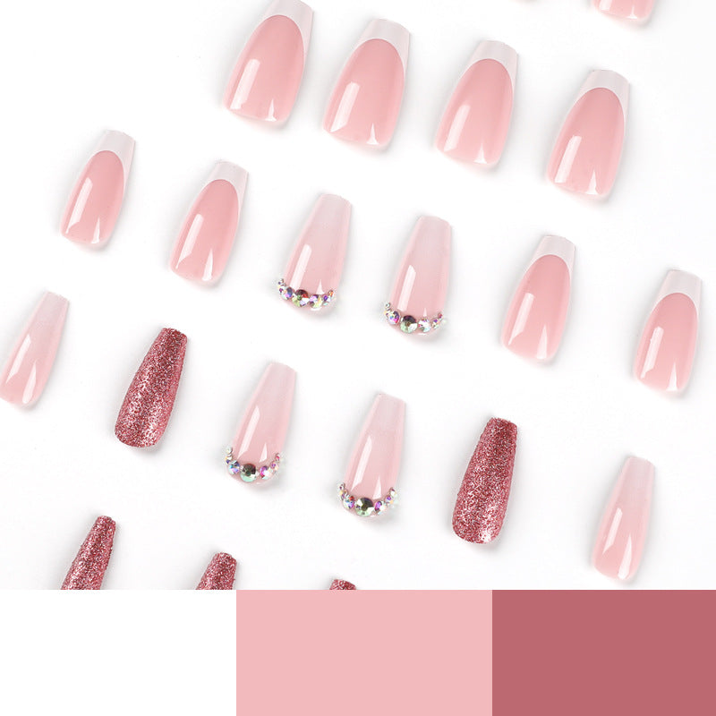 Glamorous artificial nails with rhinestone accents Kalsten