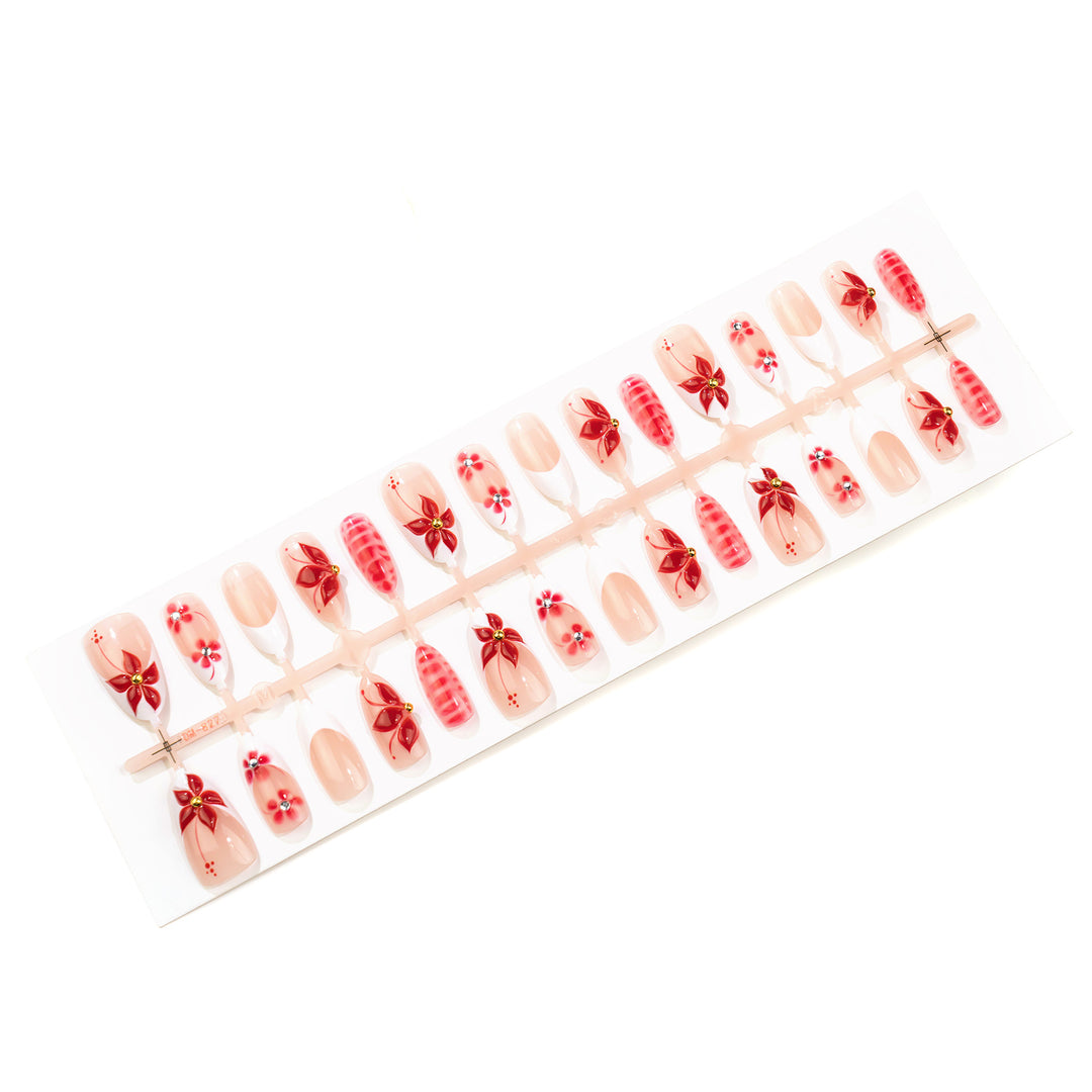 Elegant Floral Press-On Nails