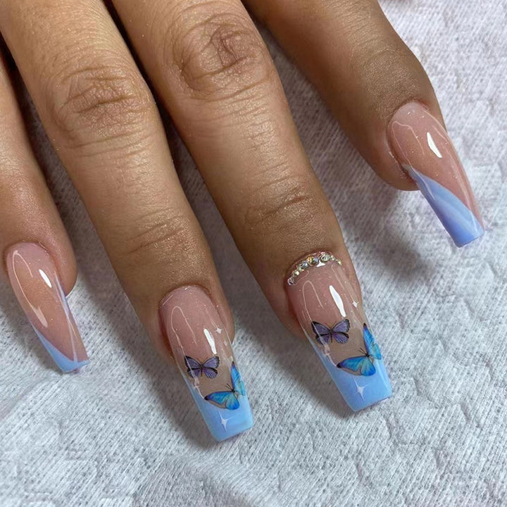 Decorative Butterfly Press-On Nail Tips Kalsten