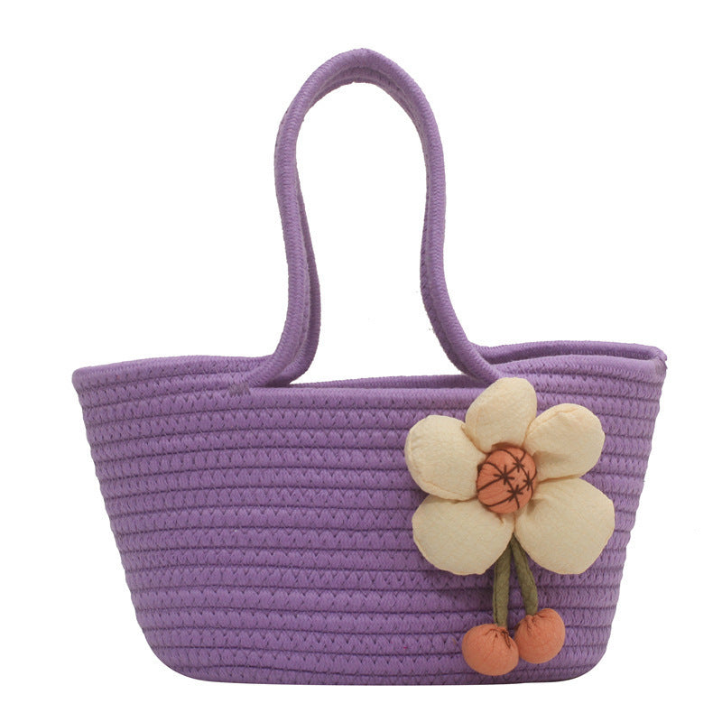 Decorative Woven Straw Tote Kalsten