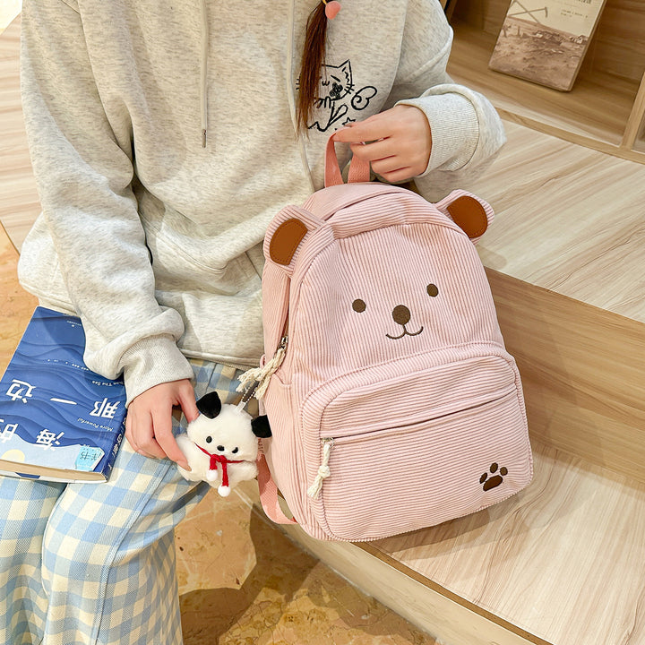Backpack with Cute Bear Design and Practical Compartments Kalsten