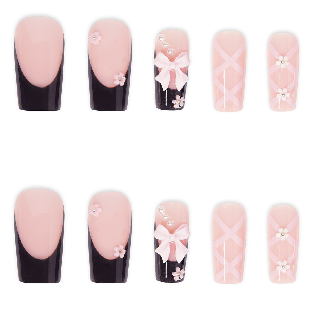 Decorative 3D Floral Press-On Nails Kalsten