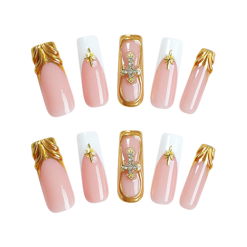 Creative Nail Art Set with Sparkling Gold Accents Kalsten