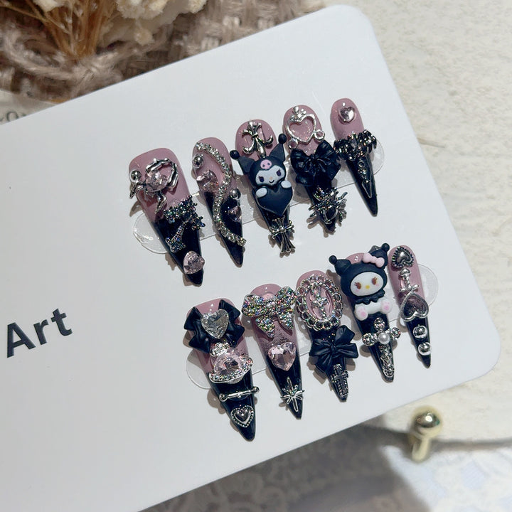 Whimsical Character-Themed Decorative Press-On Nail Set