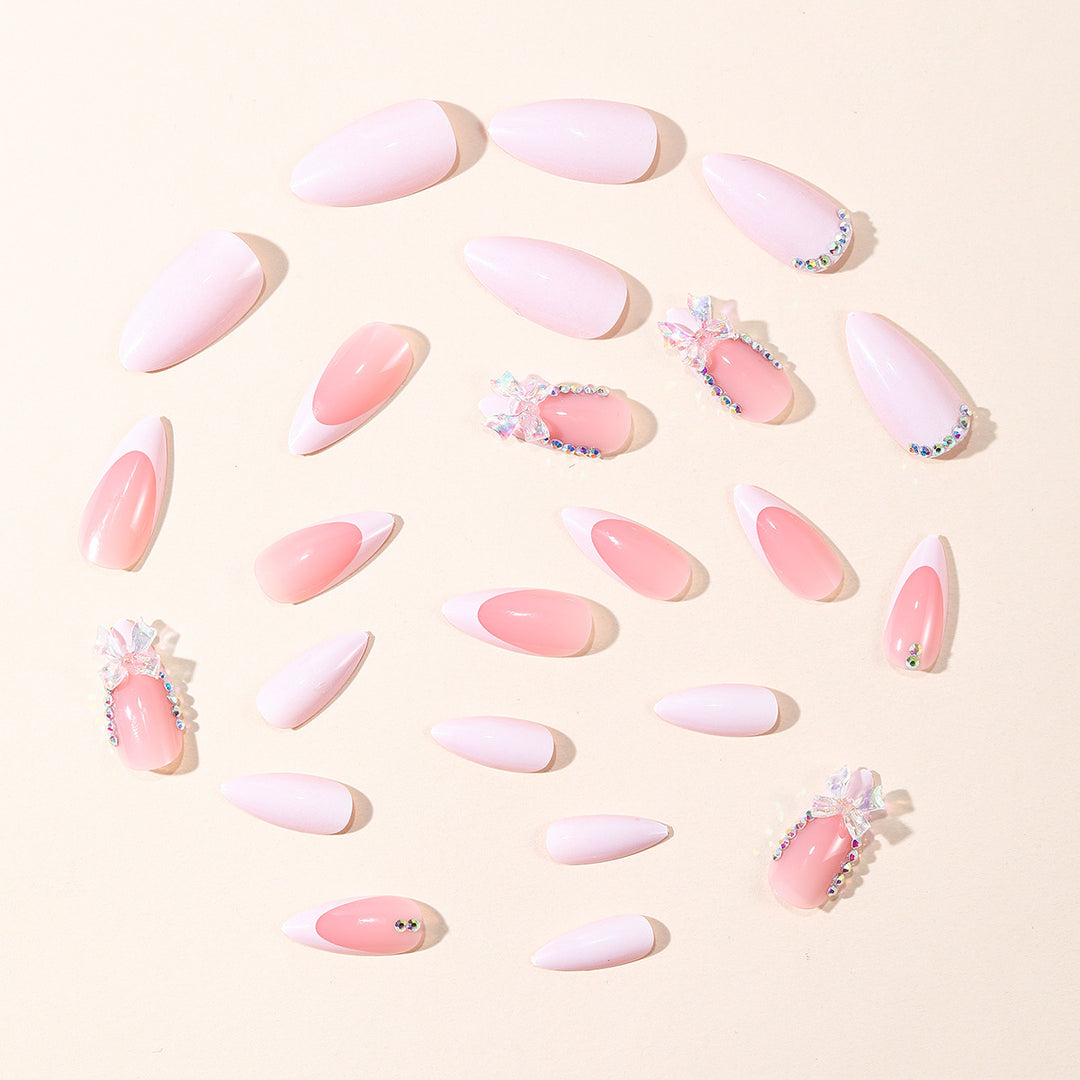 Elegant Stiletto Nail Art Set with Gem Accents Kalsten