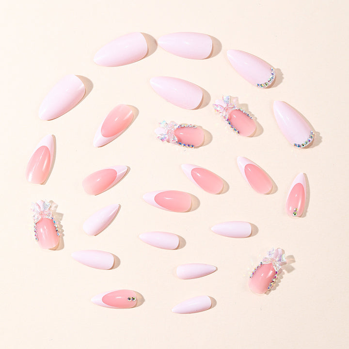 Elegant Stiletto Nail Art Set with Gem Accents Kalsten