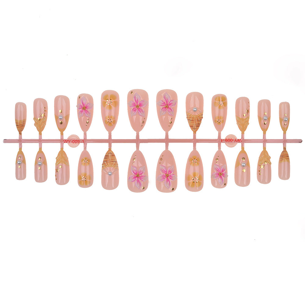 Decorative Floral Press-On Nail Set Kalsten