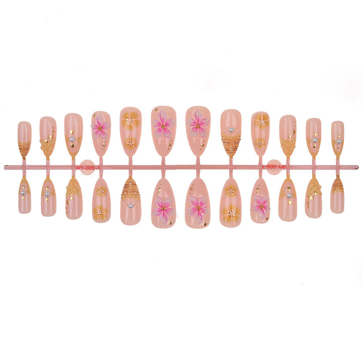 Decorative Floral Press-On Nail Set Kalsten