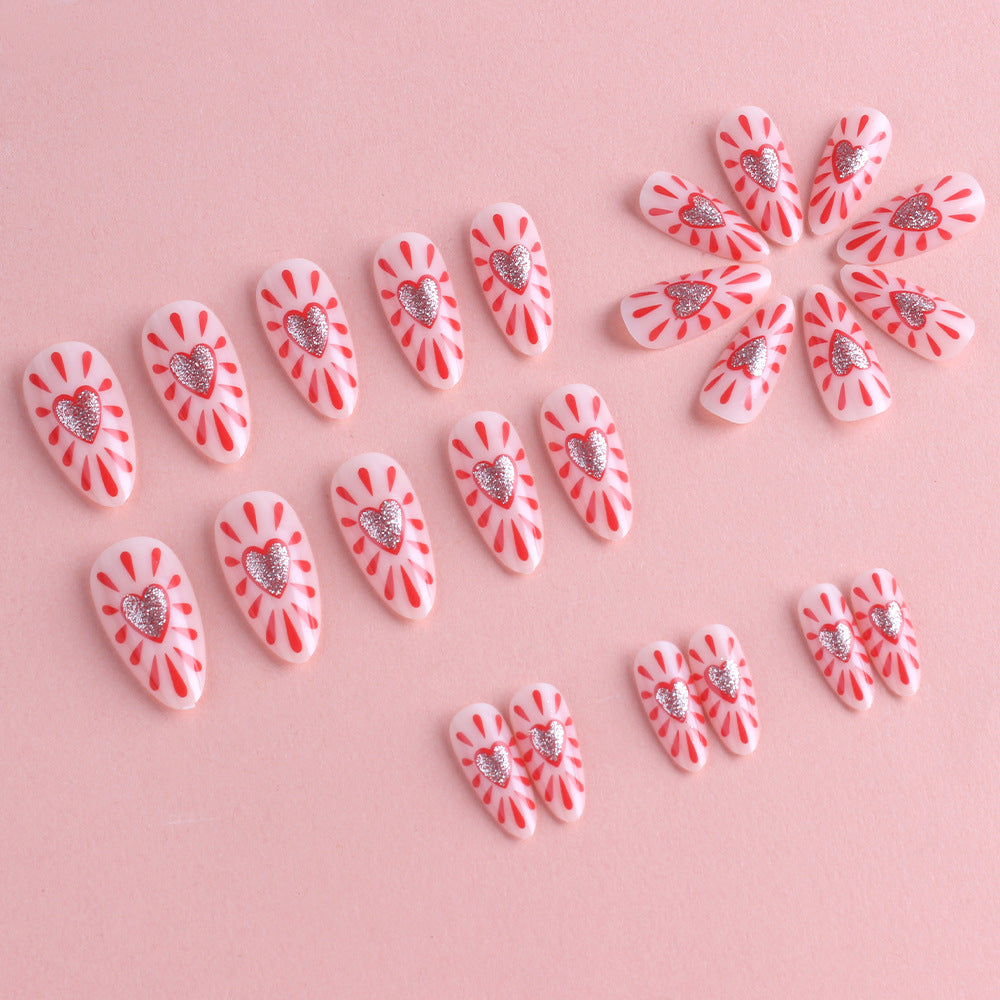 Decorative Heart-Themed Press-On Nails Kalsten
